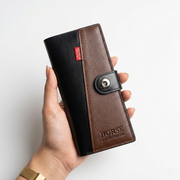 WAGLOK Dual-Tone Magnetic Button Long Wallet