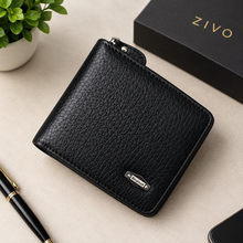 Premium Gold Zip Leather Wallet for Men