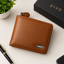 Premium Gold Zip Leather Wallet for Men