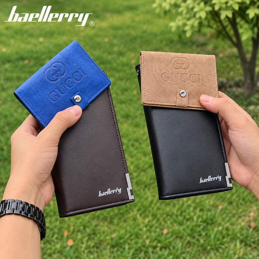 Baellerry Premium PU Leather Long Wallet for Men & Women With free Card Holder