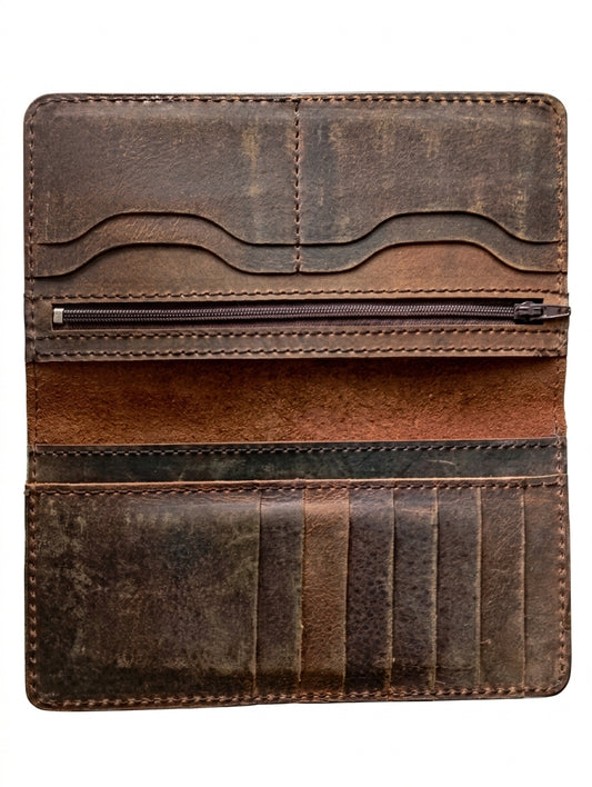 Handcrafted Real Leather Long Wallet