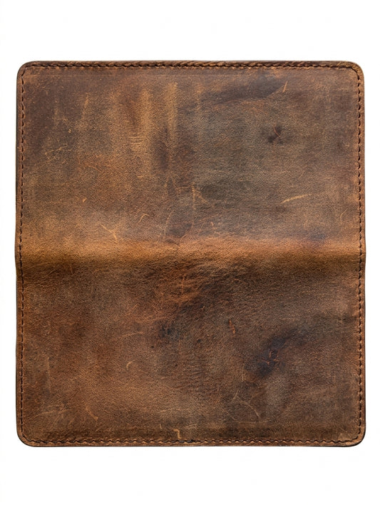 Handcrafted Real Leather Long Wallet