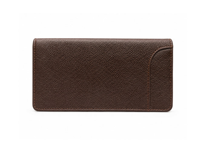 Dark Brown Premium Leather Long Wallet