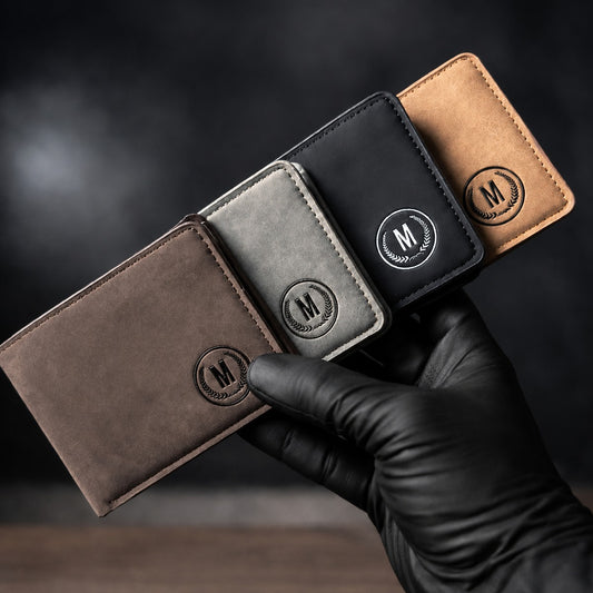 Premium Men's Leather Wallet – M Logo