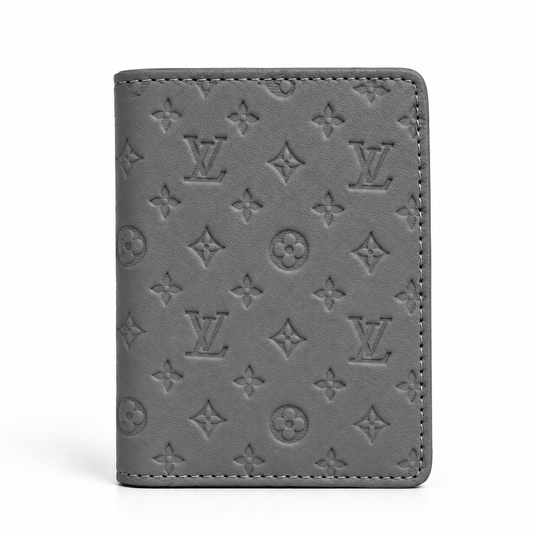 Premium Monogram Bifold Wallet – Beige