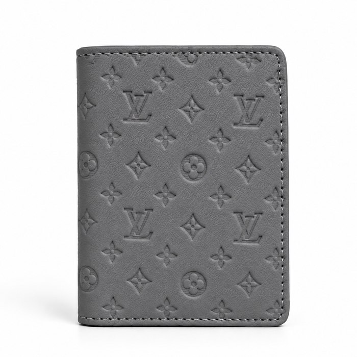Premium Monogram Bifold Wallet – Beige