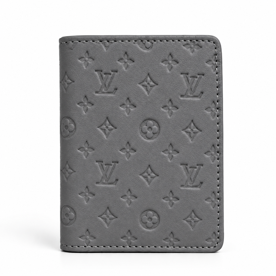Premium Monogram Bifold Wallet – Beige